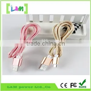 Metal Head Nylon Fiber USB Cable for IPhone /ipad/android thumbnail-3