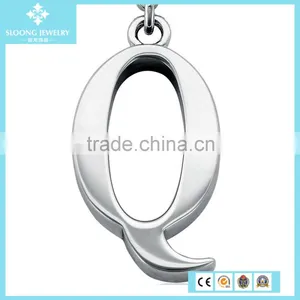 Q Alphabet Pendant Design Letter Q Charm in Sterling Silver thumbnail-2