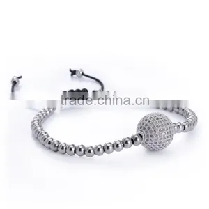 925 Silver Bracelet Mens Womens Brass Bead Braided Rope Wire Wholesale Fashion Jewelry thumbnail-2