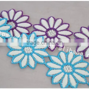 New Arrival 5cm Width Polyester Embroidery Lace Flower for Dress thumbnail-3