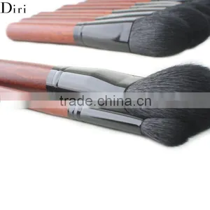 Angled Cosmetic Eye Brow Brush With Different Colors Wood Handle Eyeshadow Makeup Brush thumbnail-3