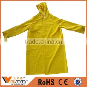 Profession OEM Beautiful Yellow Polyester Raincoats Long Sleeve Waterproof Rain Coats for Promotion thumbnail-2