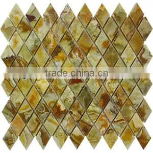 HOT SALE CHEAP PRICE DARK GREEN ONYX MOSAIC TILES COLLECTION thumbnail-3