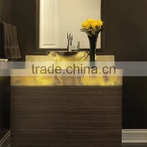 NATURAL STONE BACKLIT ONYX PEDESTALS SINKS thumbnail-1