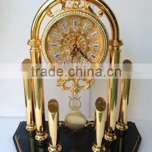 Elegant Gold Gilt Crystal and Brass Mantel Clock,/Shelf Clock, Decorative Clock Table Clock/Desk Clock thumbnail-5