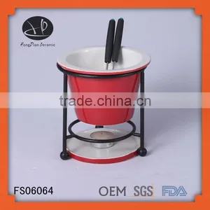 Best Selling Products Ceramic Fondue Set , Chocolate Fondue , Candle Ceramic Fondue Set thumbnail-1