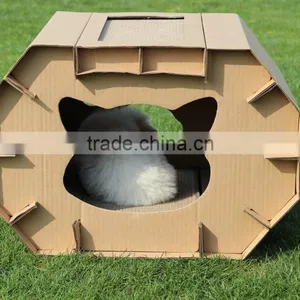 2017 Newest Eco-friendly Paper Material Pet House ,easy Taking and Outdoor Travelling Best Choose thumbnail-2