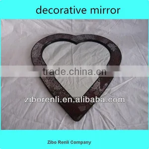 Living Room Ruby Heart Shape Wall Craft Crackle Glass Mosaic Art Deco Mirror thumbnail-1