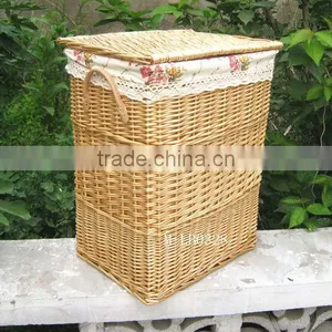 2013 Latest New Design Willow Wicker Laundry Basket With Lid and fa thumbnail-1