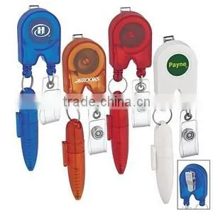Retractable Badge Holder With Pen thumbnail-1