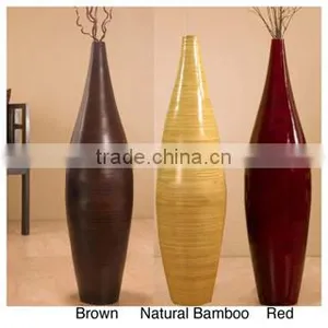 Spun Bamboo Vases, Decorative Flower Vases With Lacquer Finish thumbnail-1