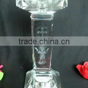 Crystal Cut Glass Candle Holder thumbnail-3