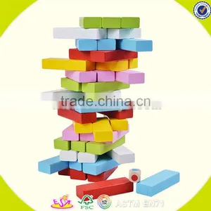 Wholesale Hot Sale 48 Pcs Wooden Toddler Stacking Bricks Toy Teaching Aid Wooden Toddler Stacking Bricks Toy W13D151 thumbnail-4