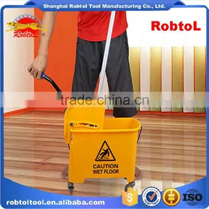24L Mop Bucket With Wringer Side Press Plastic thumbnail-1