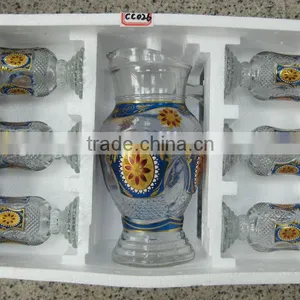 JK032 7pcs Glass Drinking Set With Deco thumbnail-1