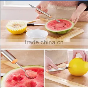 Function Kitchen Tool Fruit Corer Slicer Cutter Peeler Stainless Steel 2 in 1 thumbnail-2