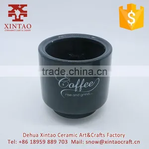 Wholesale Ceramic Black Tableware Stackable Mug Set With Rack thumbnail-2