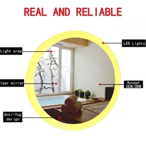 Round LED Illuminated Bathroom Mirror , Mirror LED Lamp With Mirror Defogger thumbnail-1