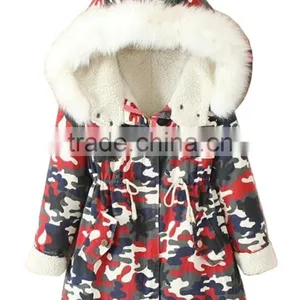 Women's Thicken Camouflage Fleece Faux Fur Warm Winter Coat Hooded Parka Overcoat Jacket thumbnail-3