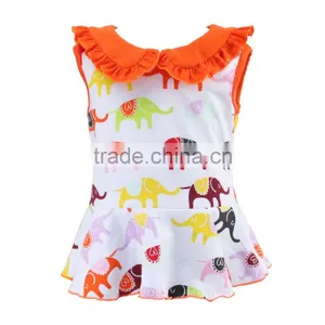 2017 Kaiyo Latest Design Elephant Animal Print Baby Girl Kids Fashion Clothes thumbnail-2