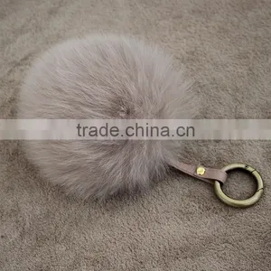Myfur Fashion Dyed 100% Real Fox Fur Pom Pom Keychain for Bag Accessories thumbnail-4