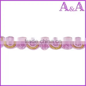 CB2696 Wholesale Candy Color Flower Designs Mesh Embroidery Lace Decoration Chemical Lace Trim for Dresses thumbnail-2