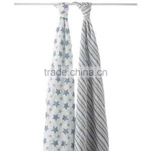 Super Soft 47''x47'' ,100% Cotton Premium Muslin Baby Swaddle Balnket Organic thumbnail-3