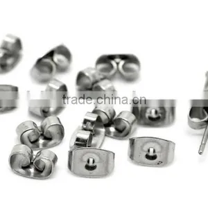 Silver Tone Stainless Steel Butterfly Earrings Backings,Earrings Back Stoppers/Holders,Stainless Steel Earring Plugs thumbnail-1