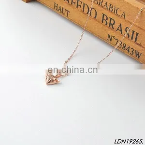 Gold Fox Pendant Necklace With Real Rose Gold Plating thumbnail-2