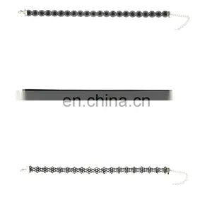 Fashion Handmade Chocker Necklaces Black Lace Choker Necklace Set thumbnail-4
