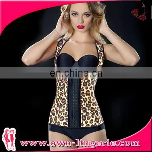 Hot Sale Latex Waist Trainer Vest Leopard Printed Underbust Corset thumbnail-1