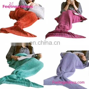 Multiple Colour Customized Mermaid Tail Design Knitted Mermaid Tail Blanket thumbnail-1