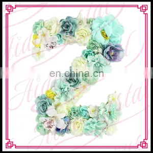 Aidocrystal Luxury Wedding Decoration Blue Green Customized Letters Flower Wall Backdrop thumbnail-1