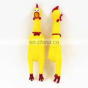 17cm-44cm Screaming Chicken Yellow Vinyl Chicken Squeaky Pet Dog Chew Toy thumbnail-5
