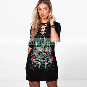 New Design Women Summer Casual Printed t Shirt Dress thumbnail-1
