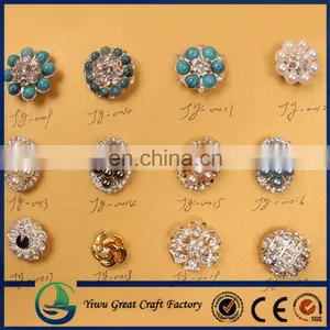 Wholesale New Fashion Bulk Covers Pearl Rhinestone Button thumbnail-1