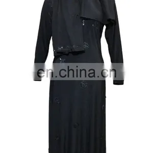 Islamic Clothing Fashinable Abaya / Latest 2017 Black Diamond Stone Work Burkha / Casual Evening Wear Stylish Burqa(dubai Abaya) thumbnail-4