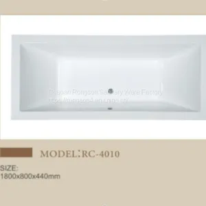 Wholesale Euro Hotel Home Apartment Good Sale Design Bathroom White Drop in Acrylic Tube in Cheap Price thumbnail-2