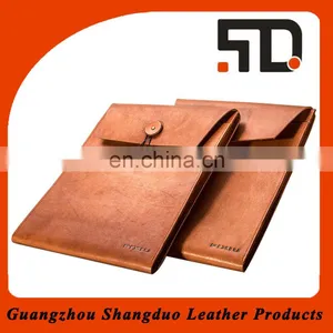 Manufacture High Quality Organizer Cheap Leather Cover File Certificate Holder thumbnail-1