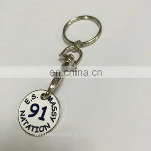 Custom Metal Key Chain With Customized Logo in Silver Finish and Colors Attached With Lobster Clasp thumbnail-2