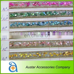Wholesale High Quality Shoe Hot Fix Rhinestone Gold Trim thumbnail-3