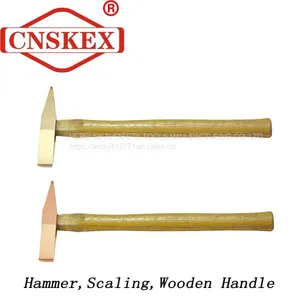 Explosion-proof Safety Non-spark Wood Handle Derusting Hammer: thumbnail-1