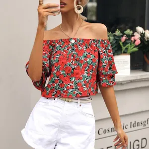 New One-shoulder Print Top thumbnail-1