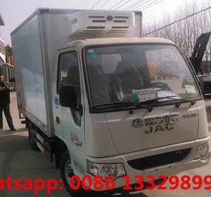 Cheaper Price JAC Brand 4*2 LHD Gasoline Engine Refrigerated Truck for Cold Drinkings and Ice-cream Transportation for Sale thumbnail-1
