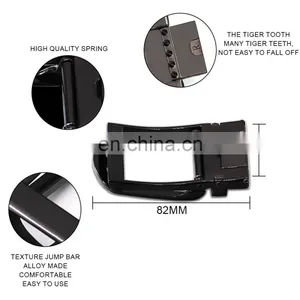 High Quality Custom Logo Engraved Deboss Metal Men Leather Pin Clip Buckle For Belts Wholesale thumbnail-3