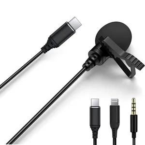 1.5m Mini Portable Microphone Condenser Clip-on Lapel Lavalier Mic Wired Mikrofo/Microfon for Phone for Laptop thumbnail-1