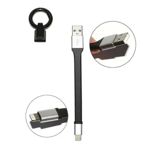 Mini Portable Mfi Certified 8pin Keychain USB Cable Fast Charging 15cm Data Charger for IPhone 7/8/X thumbnail-1