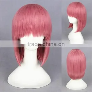 High Quality 40cm Short Straight Pink Synthetic Anime Lolita Wig Cosplay Costume Lolita Hair Wig Party Bobo Wig thumbnail-1