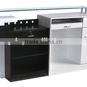 Black and White Elegant Classic Checkout Receiption Counter, Barber Salon Shop Equipment Supplies thumbnail-2