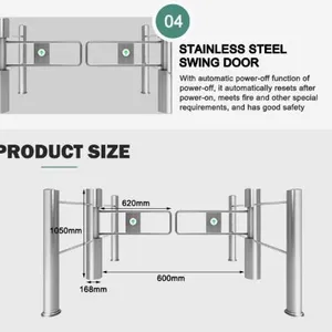Full Automatic Single Moter Pole Swing Turnstile Gate With 180 Degrees for Supermarket thumbnail-5